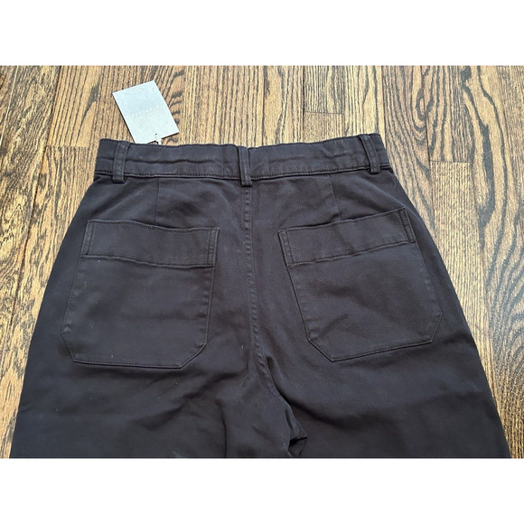 Everlane Womens Size 00 The Organic Wide-Leg Cropped Pant in Black NWT - Picture 4 of 8